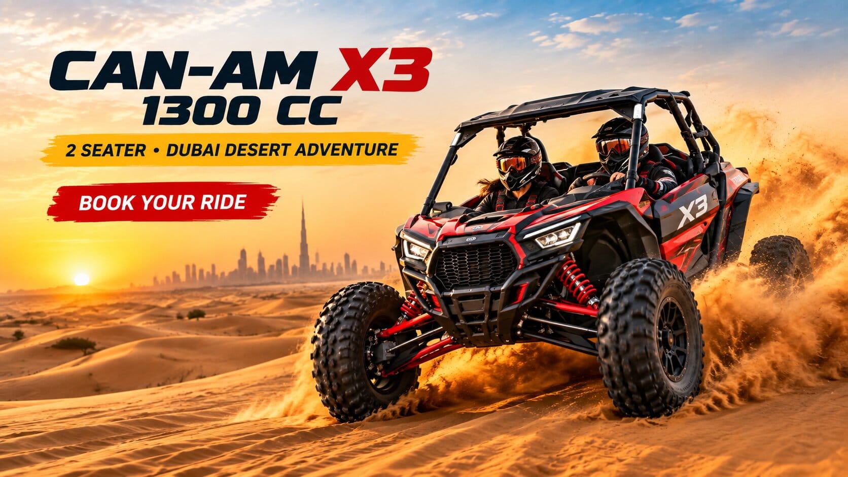 Can-Am X3 1300cc 2-Seater Buggy Ride Dubai
